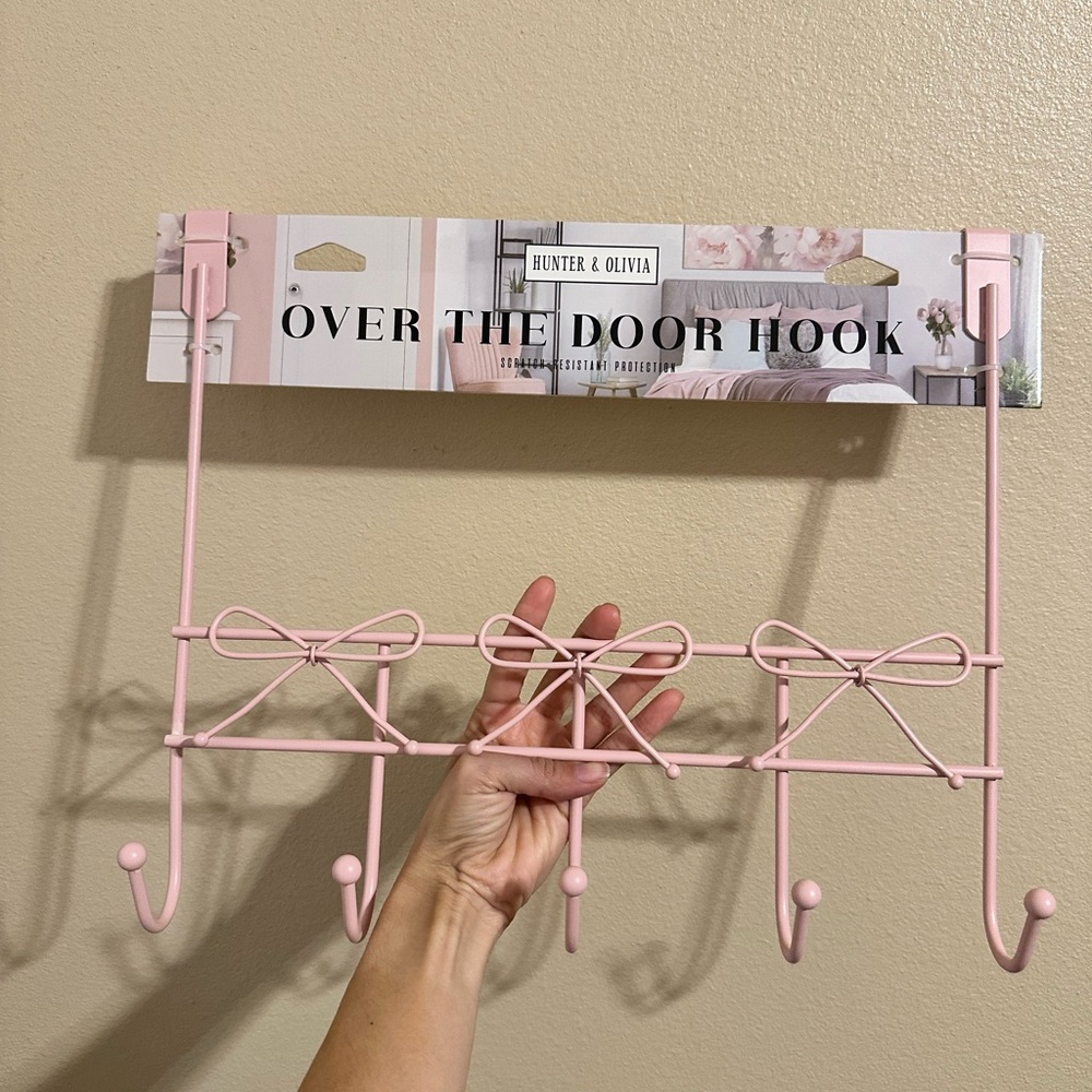 Pink Bow Over the door Hook Holder